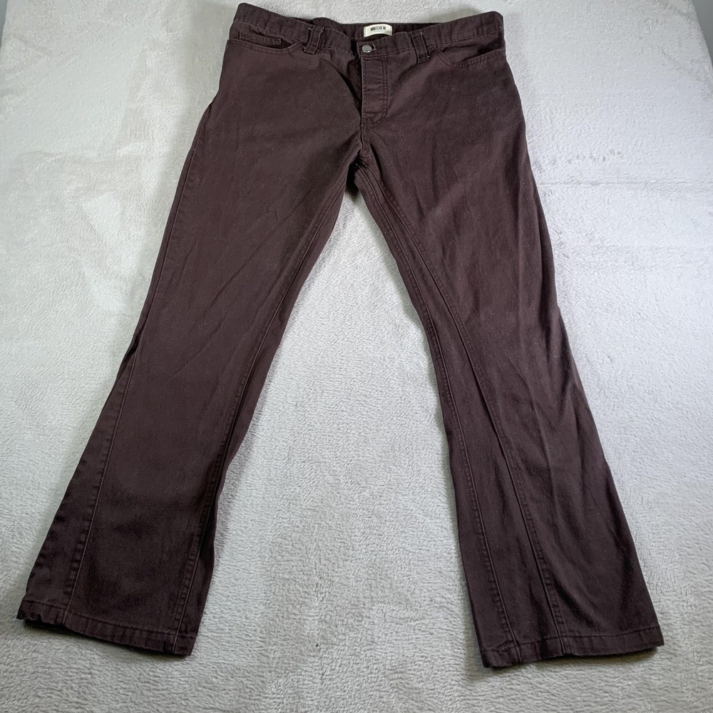 Mintcrew Jeans Mens 38x30 Brown Straight Leg 100% Cotton Button Fly Denim Pants - Picture 1 of 16